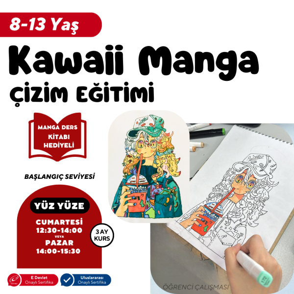 Kawaii Manga Çizim Eğitimi (8-13 Yaş) - Yüz Yüze