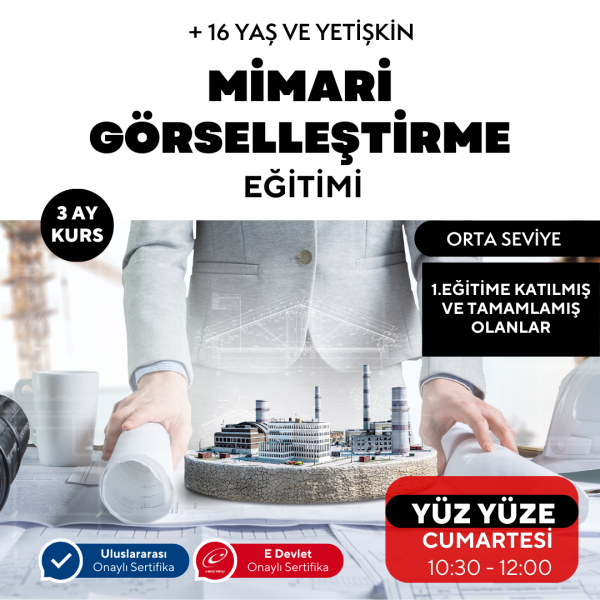 Mimari Görselleştirme Eğitimi Orta Seviye(Yüz Yüze)