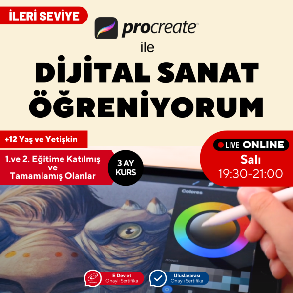 Procreate ile Dijital Sanat Eğitimi - İleri Seviye -Online