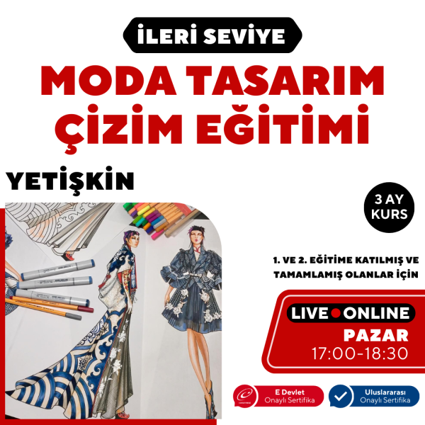 Moda Tasarım ve Çizim Dersleri (Yetişkin) - İleri Seviye - Online