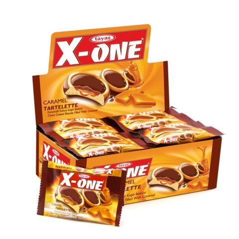 X-ONE TARTELETTE Karamelli Kakao Kaplı Bisküvi 20g (1 Kutu)