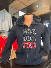 GRADUATED FERMUARLI LACİVERT HOODIE