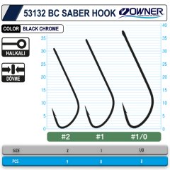 Owner 53132 Saber Hook Black Chrome İğne