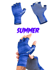 Fujin Pro Angler Summer Gloves Blue