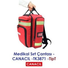 ⭐⭐⭐⭐⭐ TipT Medikal Sırt Çantası - CANACIL -TK3871 - Kırmızı