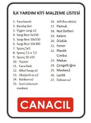 İlk Yardım Seti - CANACIL - TK5041 - Uyum Serisi