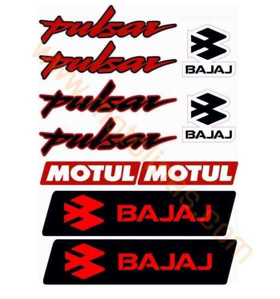 BAJAJ PULSAR STİCKER A4 SET KIRMIZI 10 PARÇA KIRMIZI