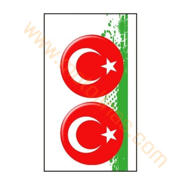 TÜRK BAYRAĞI YUVARLAK (5X5 cm) İKİLİ DAMLA ETİKET