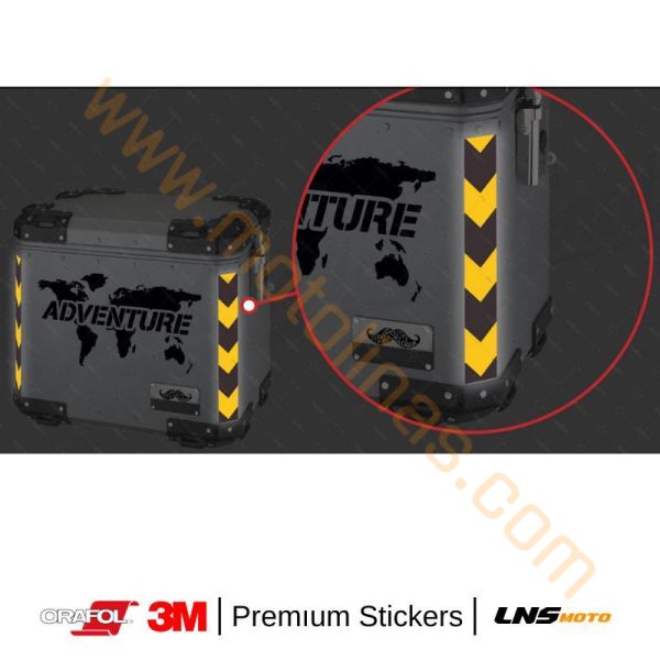 Motisiklet Çanta etiketi 2li Sarı Reflektif Set 3M Yapışma Sticker, Motosiklet Sticker