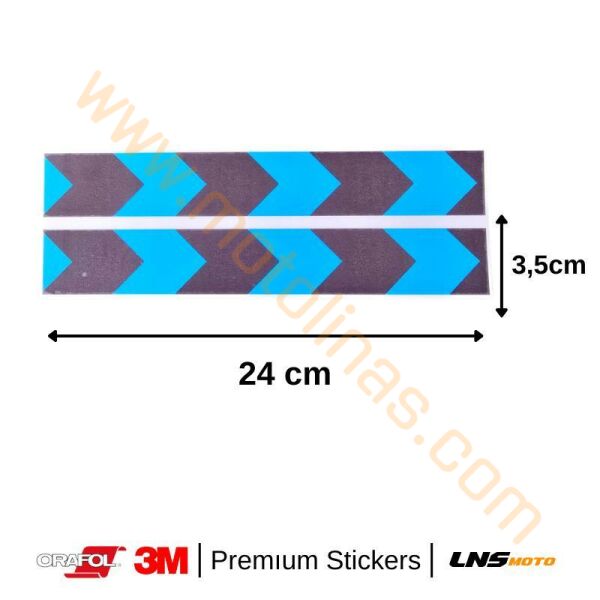 Motisiklet Çanta etiketi 2li Mavi Reflektif Set 3M Yapışma Sticker, Motosiklet Sticker