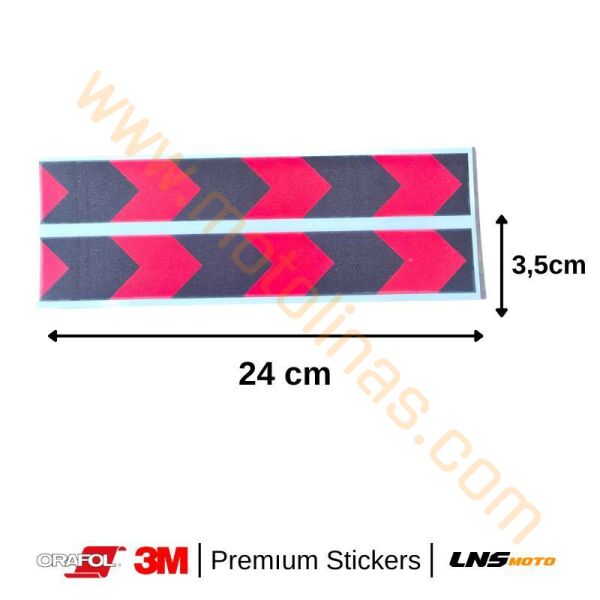 Motisiklet Çanta etiketi 2li Kırmızı Reflektif Set 3M Yapışma Sticker, Motosiklet Sticker