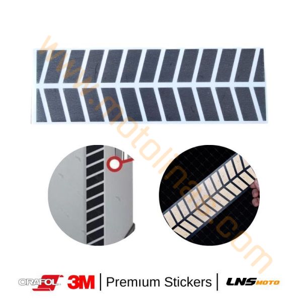 Motisiklet Çanta etiketi 2li Siyah Reflektif Set 3M Yapışma Sticker, Motosiklet Sticker