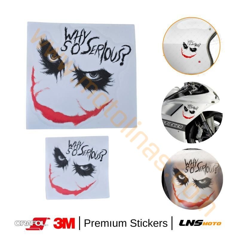 Motisiklet Joker Yüzü 2li Özel Seri etiket 3M Yapışma Sticker, Far, Kask, Çanta Reflektörlü Sticker