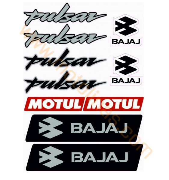 BAJAJ PULSAR STİCKER A4 SET GRİ 10 PARÇA GRİ