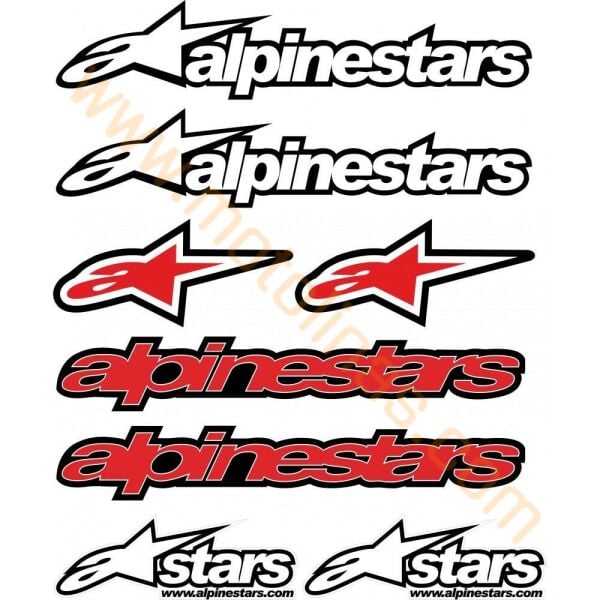 ALPİNESTARS 8 PARÇA STİCKER,ETİKET, MOTOSİKLET ETİKET VE STİCKER A4