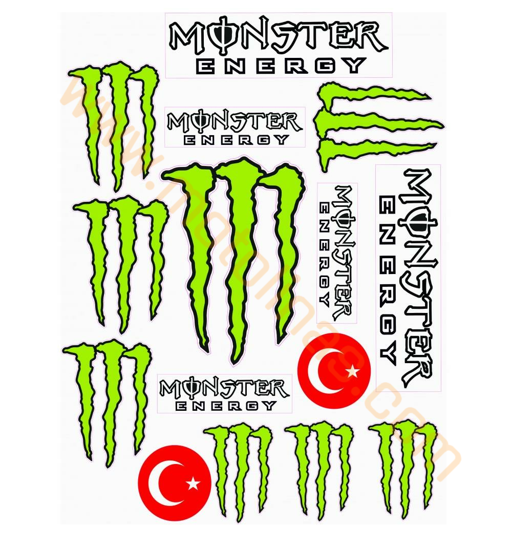 MOTOSİKLET MONSTER STİCKER A4 BOYUT - UNİVERSAL