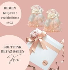 Soft Pink Beyaz Sabun Kesesi (2'li Set)