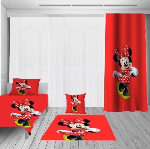Mickey Mouse Baskılı Yatak Örtüsü Seti