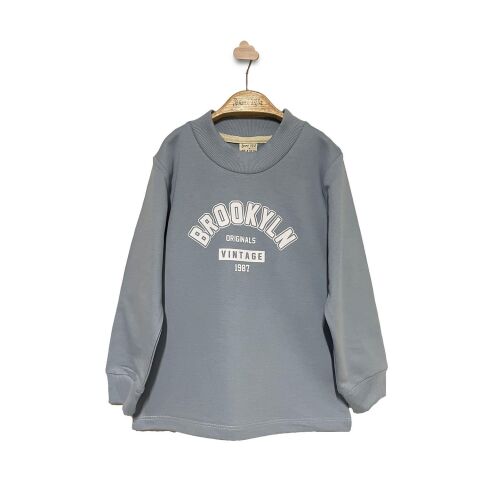 Baskılı Sweatshirt Bej - 7 YAŞ