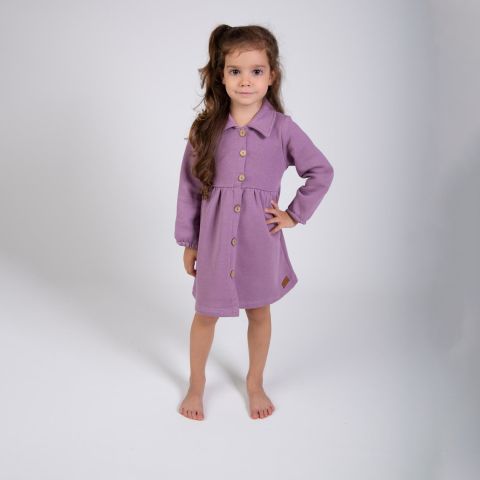 Şardonlu Çocuk Elbisesi Lila - 4 Yaş