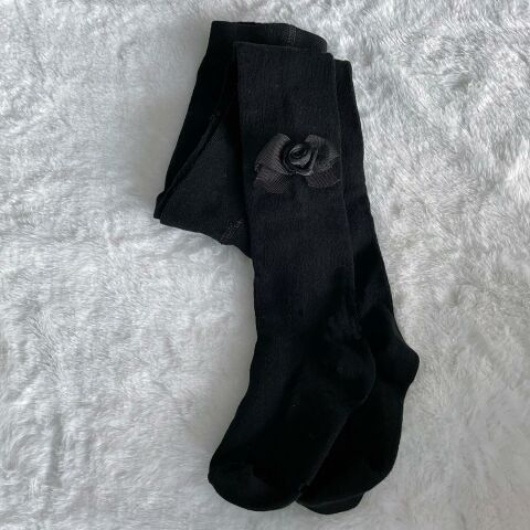 Fisto Kol Detaylı Sweatshirt & Ponponlu Etek & Taç & Çorap Kombin Siyah - 4 Yaş