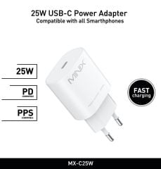 Minix MX-C25W 25W USB-C Adaptör Beyaz