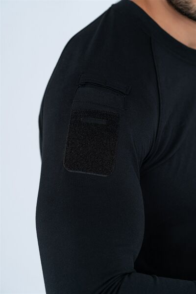 TacticalTactical T-Shirt Pike Uzun Kol, Siyah-CMB-PIKE-UK-801-001