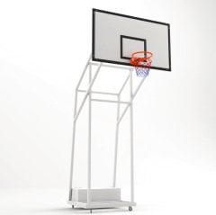 Basketbol Potası 4 Direk Tekerlekli, Ağırlıklı,  Seyyar Fiber Panya Panya 105 x180 cm