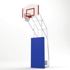 Basketbol Potası 4 Direk Tekerlekli,Ağırlıklı,Seyyar 18 mm MDF Amerikan Panya 90x120 cm