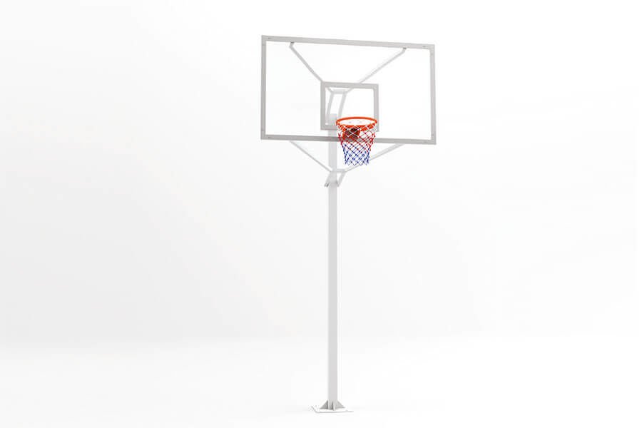 Basketbol  Potası Tek Direk Profil 10 mm Cam (Ak) panya 105x180 cm