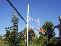 Basketbol Potası Antreman Tek Direk Boru Fiber Amerikan 90x120 cm Panya  Yükseklik Ayarlı