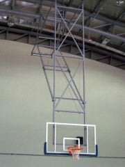 Basketbol Potası Tavana Montaj Elektrik Tüp Motorlu 20mm  Cam (Ak) Panya 105 x 180 cm