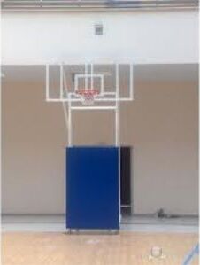 Basketbol Potası 4 Direk Tekerlekli, Ağırlıklı, Seyyar  10 mm Cam (Ak) Panya 105x180