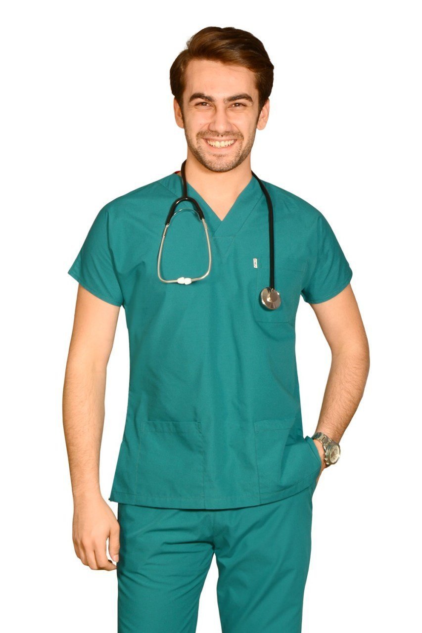 Terycoton Erkek Cerrahi Yeşil Doktor Hemşire Forması