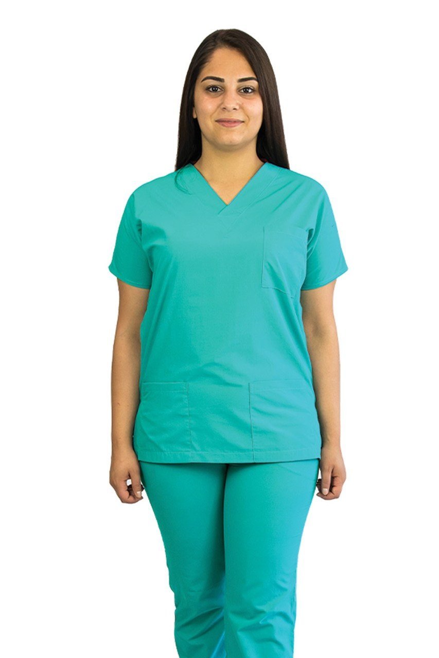 Terycoton Kadın Benetton Yeşili Doktor Hemşire Forması