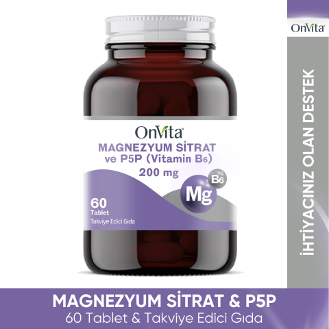 Magnezyum Sitrat Ve P5p Vitamin B6 200 Mg