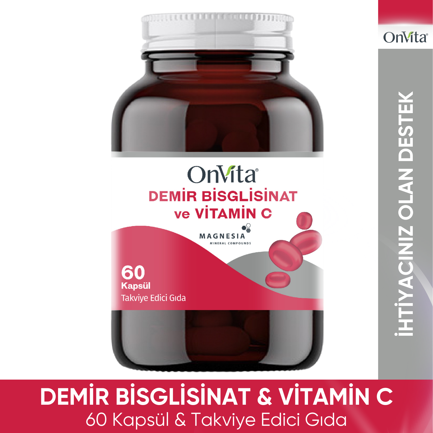 Demir Bisglisinat & Vitamin C, 60 Kapsül