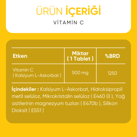Vitamin C 500 Mg, 60 Kapsül