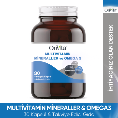 Omega 3 ve Multivitamin Mineraller, 30 Yumuşak Kapsül
