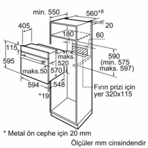 Profilo FRGA103I Ankastre Fırın Inox