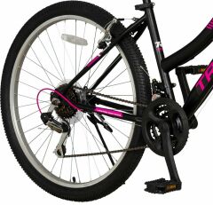 Trendbisiklet  Mistral 24 Jant Kadın Dağ Bisikleti, 21 Vİtes Micro Shift, Siyah-Fuşya