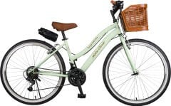 Trendbisiklet Retro Classic 26 Jant 21 Vites SHIMANO Bisiklet, Mint Yeşili-Kahve