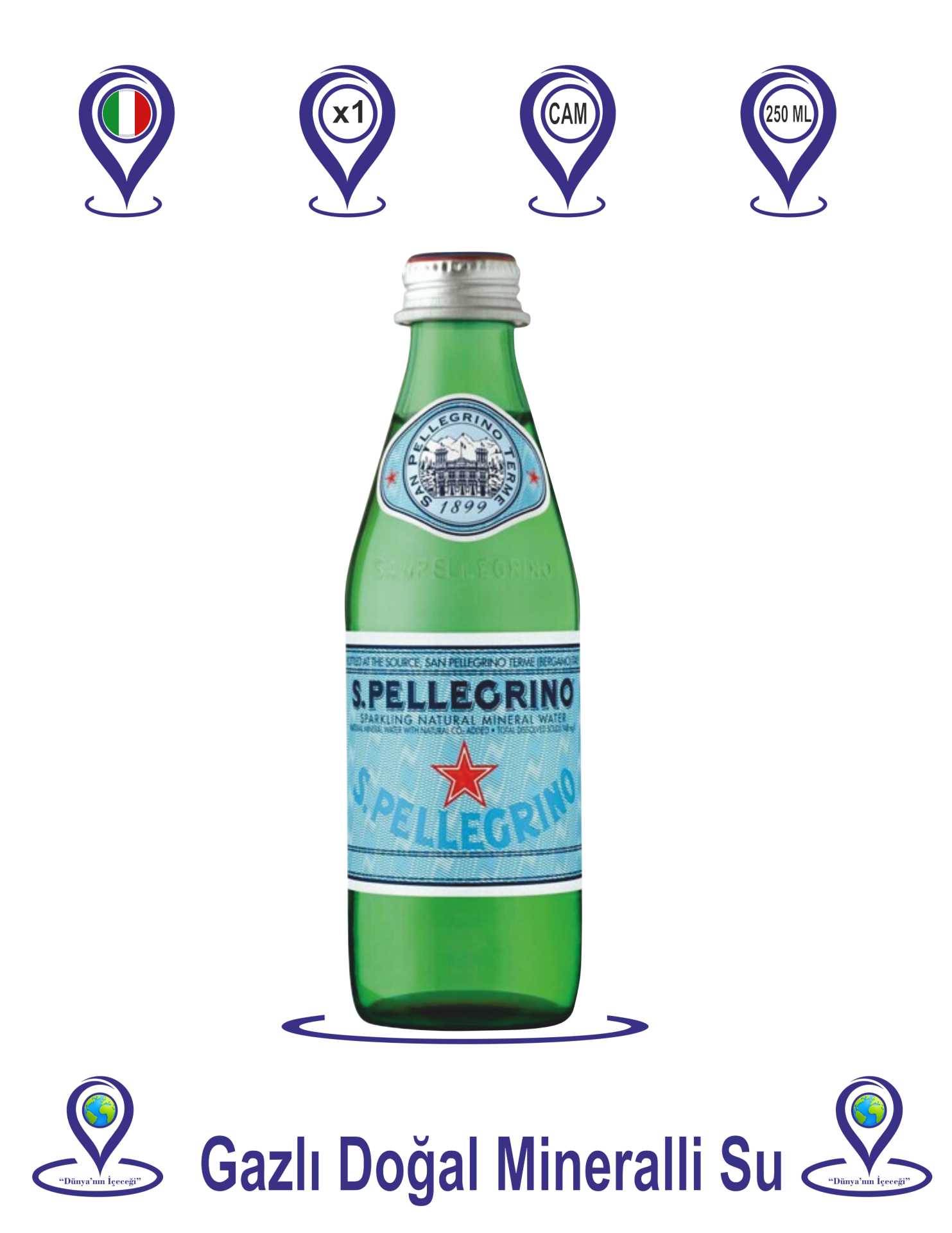 San Pellegrino Doğal Zengin Mineralli Su 250 Ml
