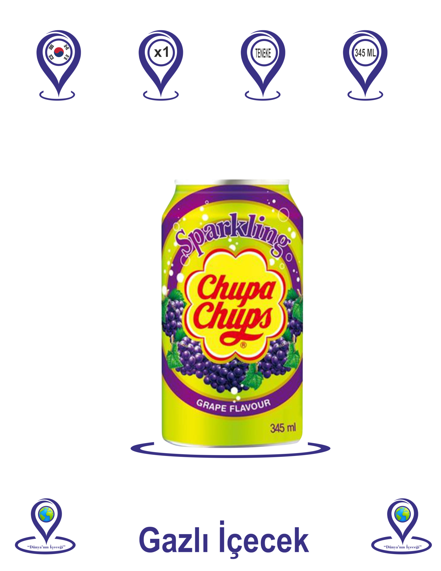 Chupa Chups Sparkling Grape Flavour 345 ml