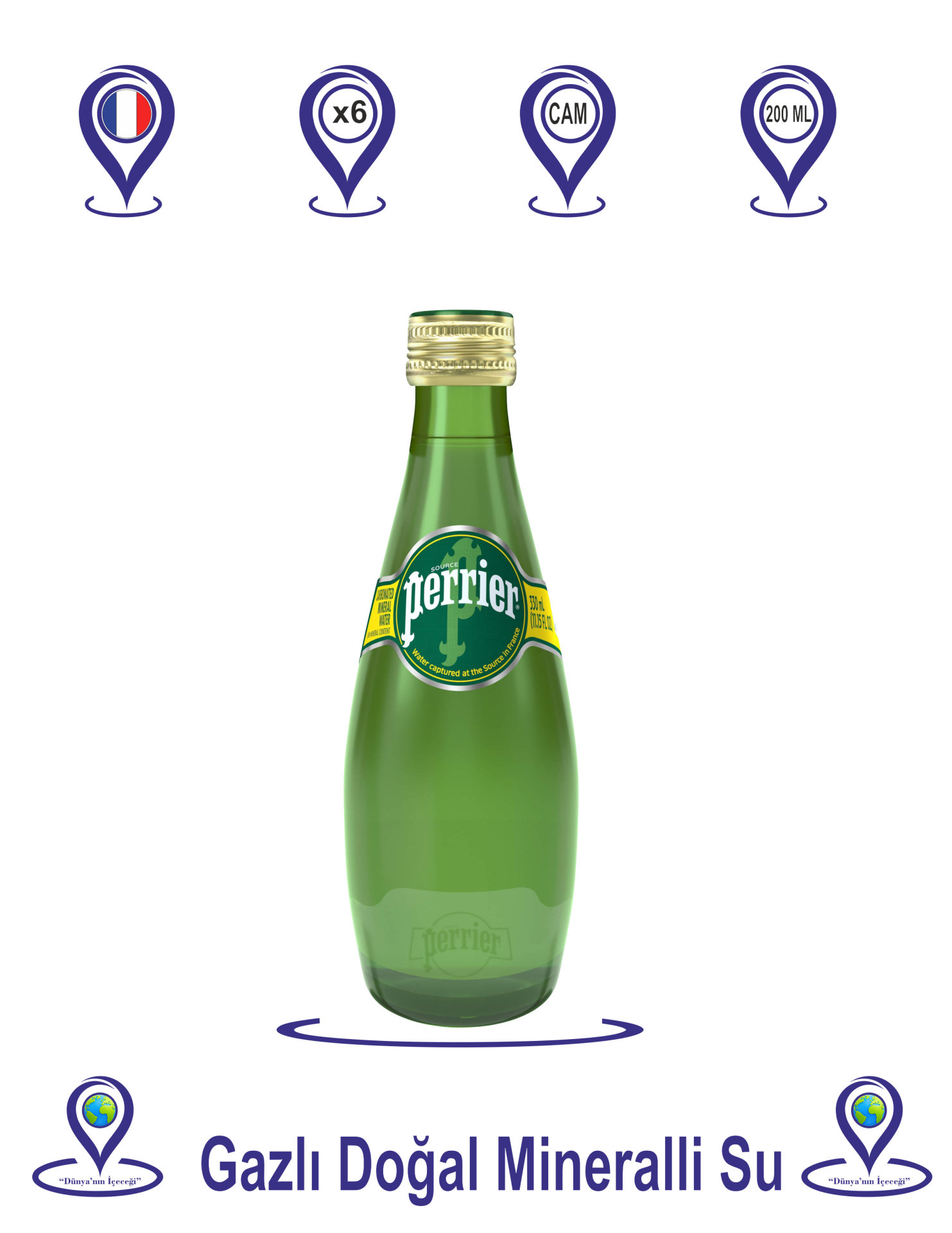 Perrier Doğal Zengin Mineralli Su 200 ML