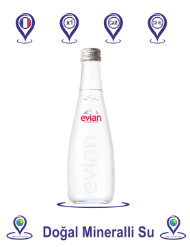 Evian Doğal Mineralli Su Cam Şişe 330 ML