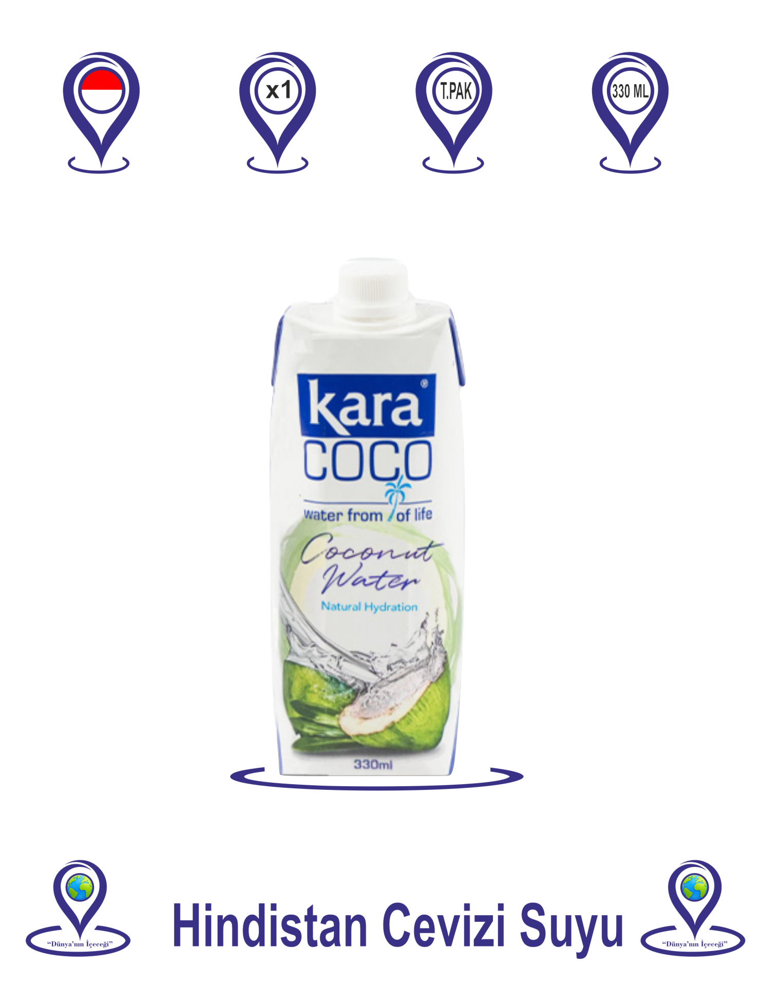 Kara Coco Hindistan Cevizi Suyu 330 ML