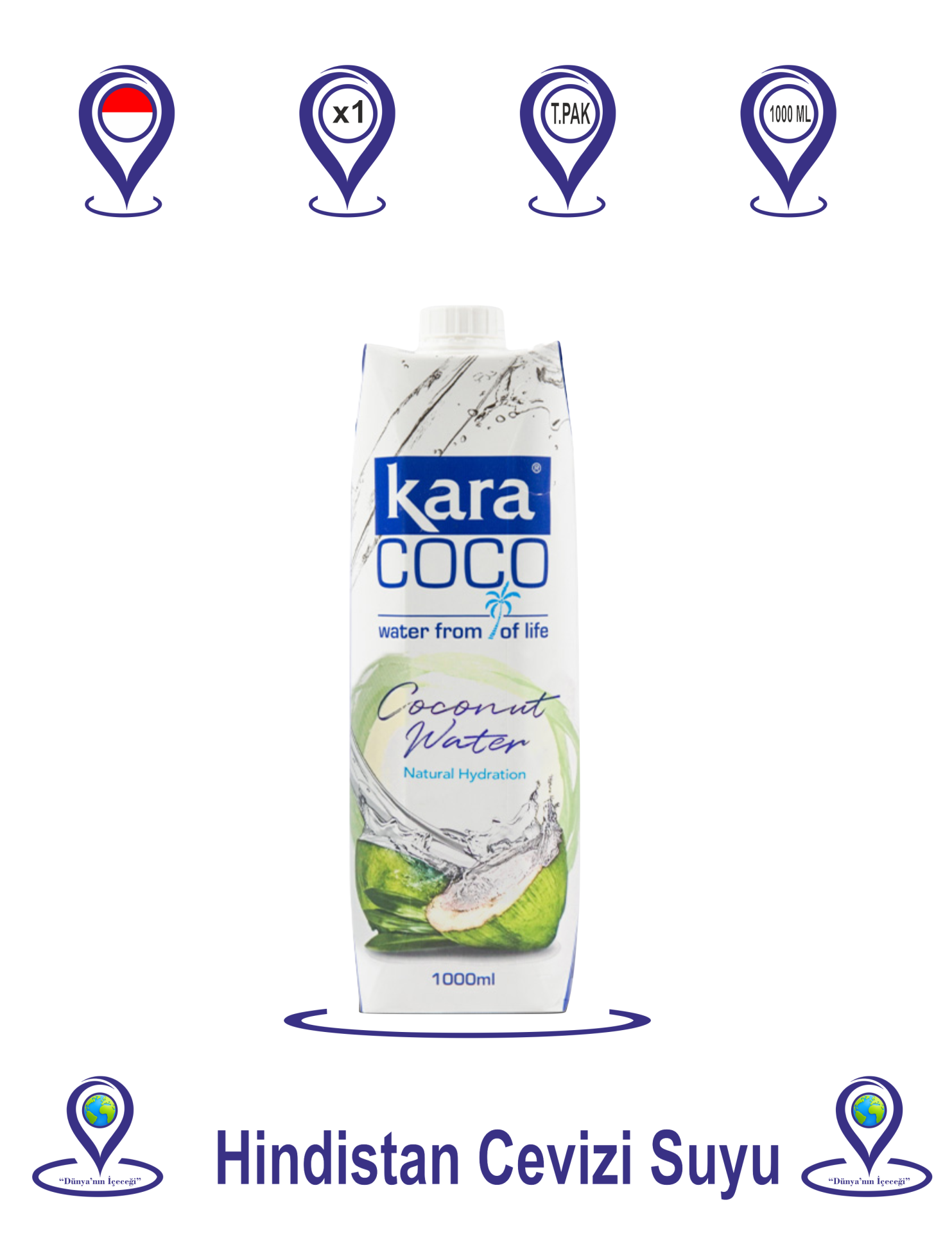 Kara Coco Hindistan Cevizi Suyu 1000 ML