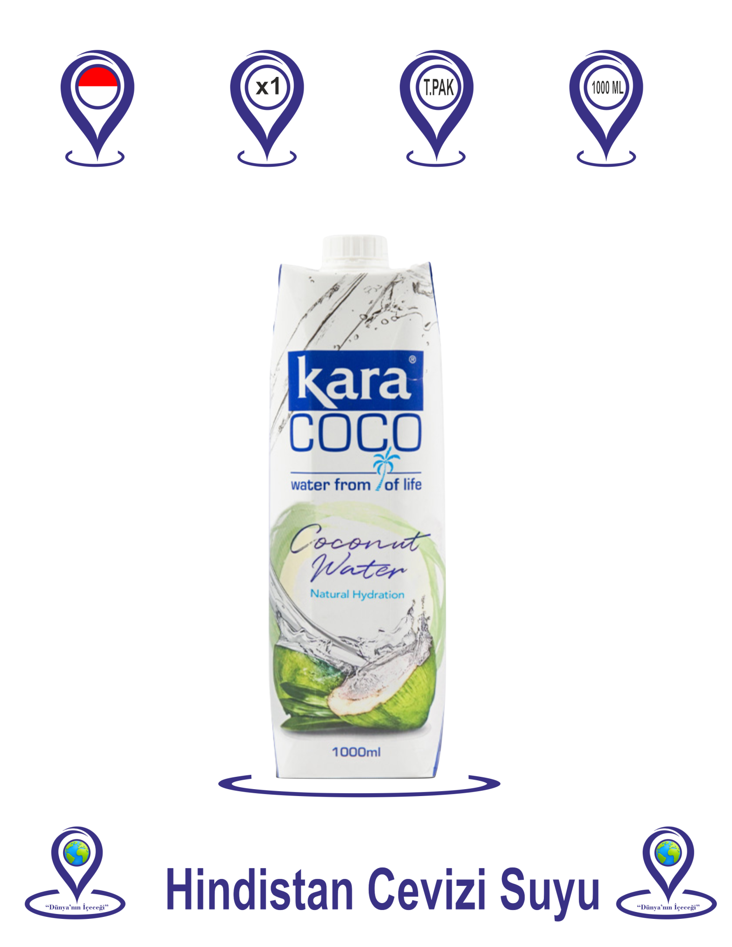 Kara Coco Hindistan Cevizi Suyu 1000 ML