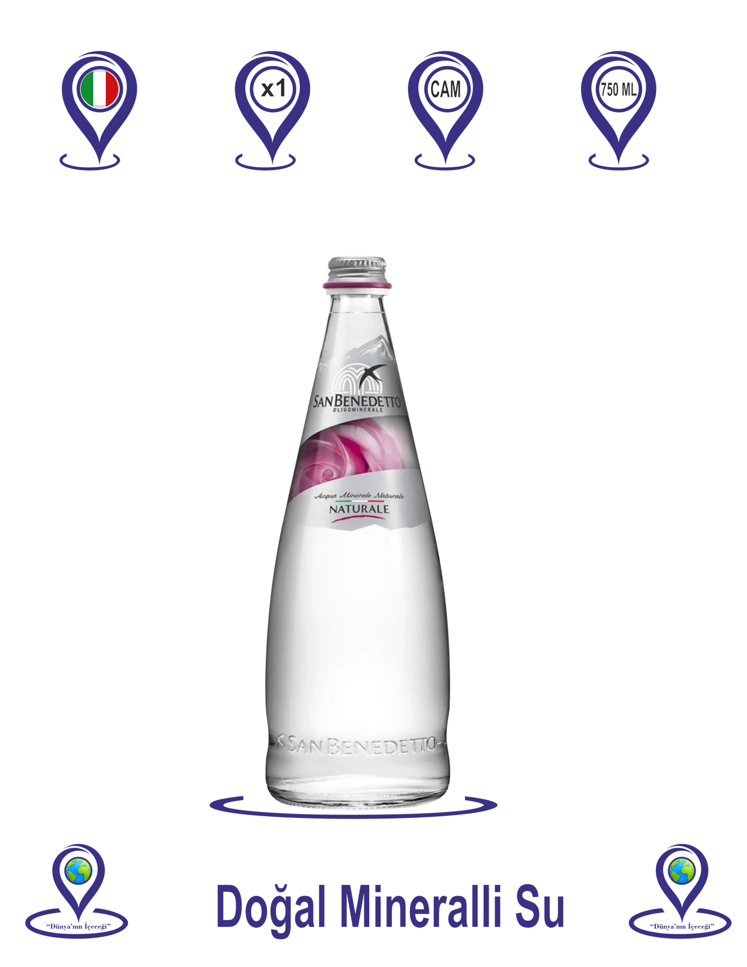 San Benedetto Doğal Mineralli Su 750 ML